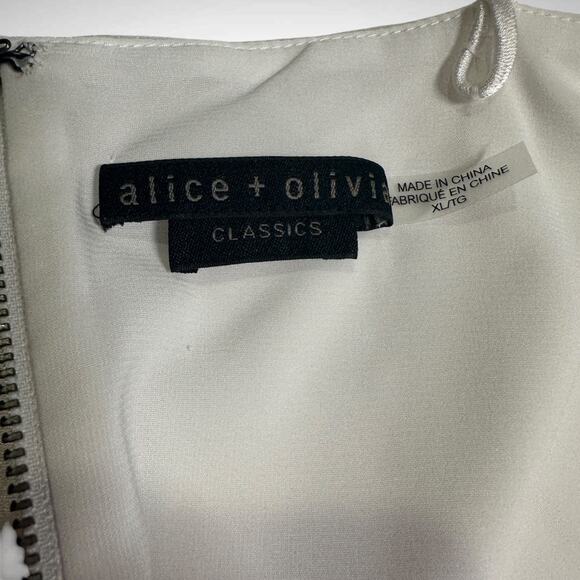 Alice + Olivia Size XL Classic Harmon Cami Strap Bodysuit White Satin Minimalist - Picture 7 of 11